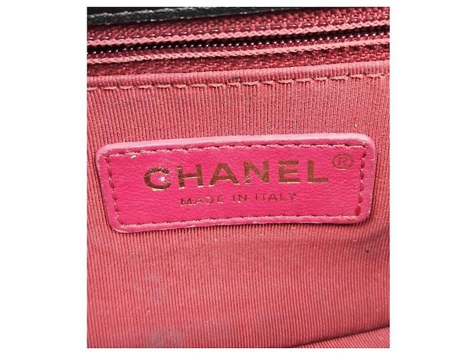 Chanel Borsa a tracolla CC Flap in agnello trapuntato nero - vista 6