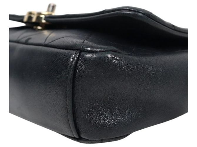 Chanel Borsa a tracolla CC Flap in agnello trapuntato nero - vista 8