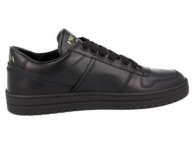 Prada Downtown Leder-Sneaker Schwarz - Ansicht 5
