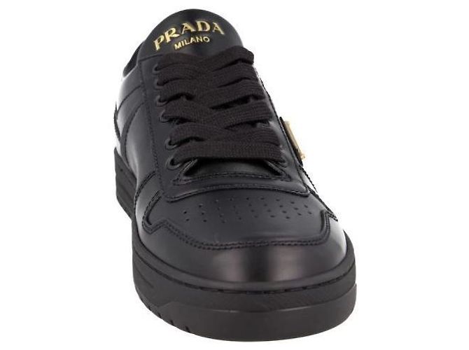 Prada Downtown Leder-Sneaker Schwarz - Ansicht 7