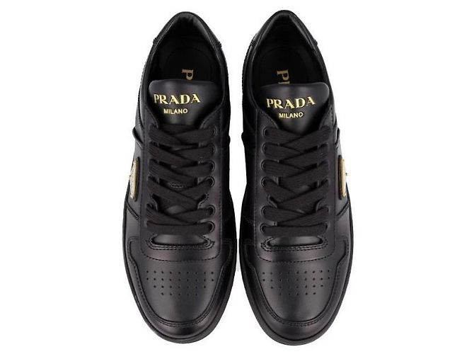 Prada Downtown Leder-Sneaker Schwarz - Ansicht 8