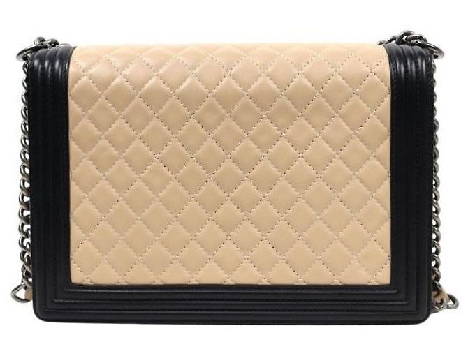 Chanel Borsa a Spalla Boy Large Beige Marrone - vista 3