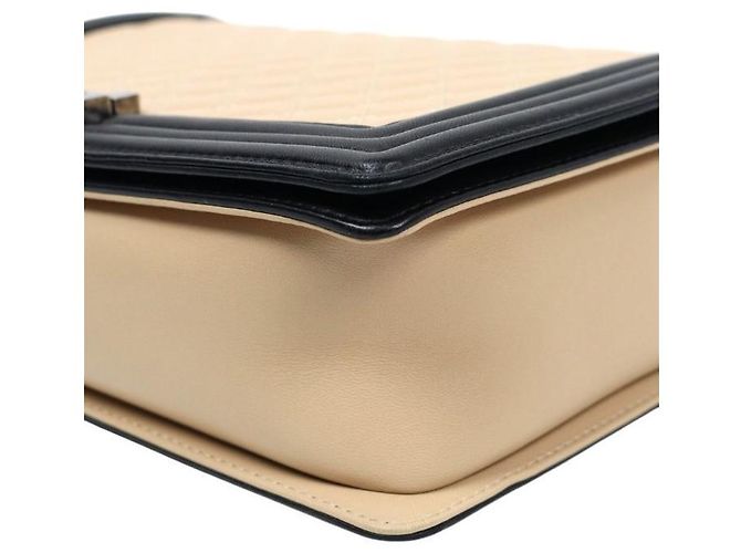 Chanel Borsa a Spalla Boy Large Beige Marrone - vista 6