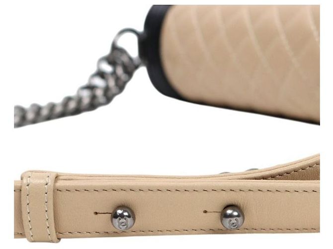 Chanel Borsa a Spalla Boy Large Beige Marrone - vista 8