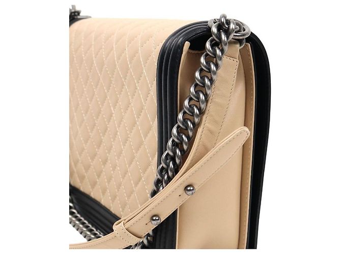 Chanel Borsa a Spalla Boy Large Beige Marrone - vista 9