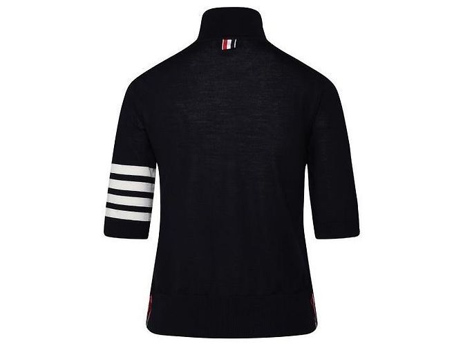 Thom Browne Entspannter Kurzarm-Rollkragen aus feiner Merinowolle Blau - Ansicht 4