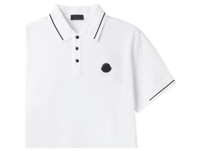Moncler Poloshirt aus Baumwolle mit Logo-Patch - Ansicht 5