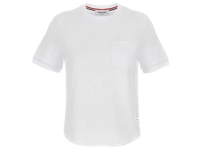 Thom Browne Cotton Milano T-Shirt mit Tasche Weiß - Ansicht 3