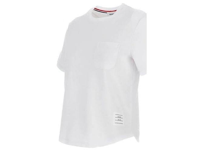 Thom Browne Cotton Milano T-Shirt mit Tasche Weiß - Ansicht 5