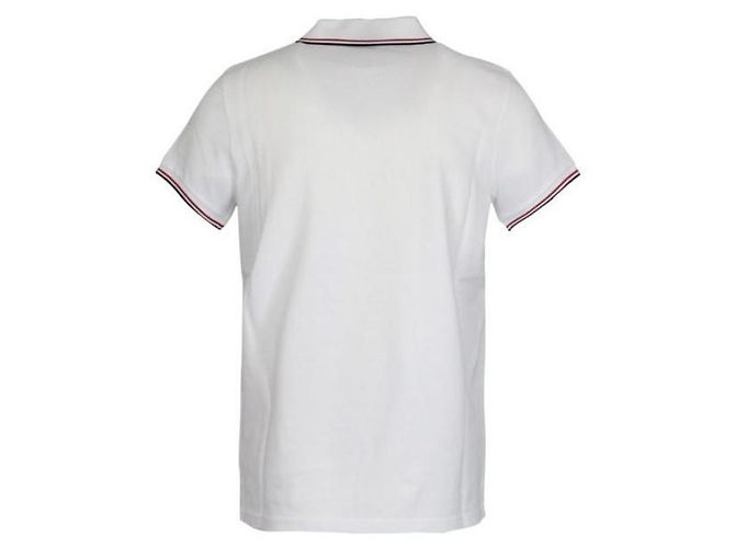 Moncler Piqué-Poloshirt aus Baumwolle mit Besatz Weiß - Ansicht 4