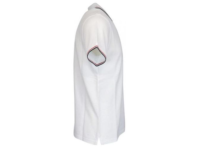Moncler Piqué-Poloshirt aus Baumwolle mit Besatz Weiß - Ansicht 5