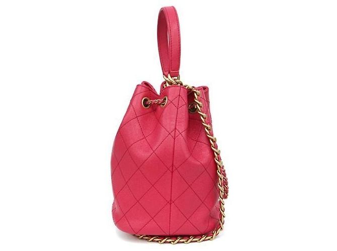 Chanel Borsa a secchiello con coulisse rosa - vista 3