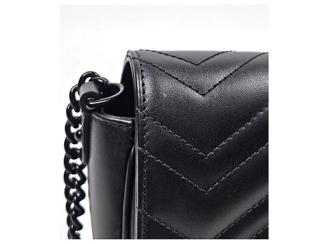 Gucci Borsa a Spalla Black Marmont Nero - vista 7