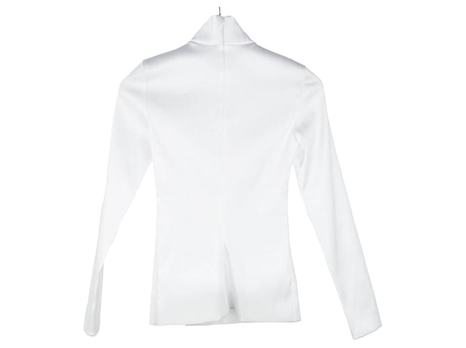 Prada Langarmshirt aus Stretch-Satin mit Triangle-Logo Silber - Ansicht 3