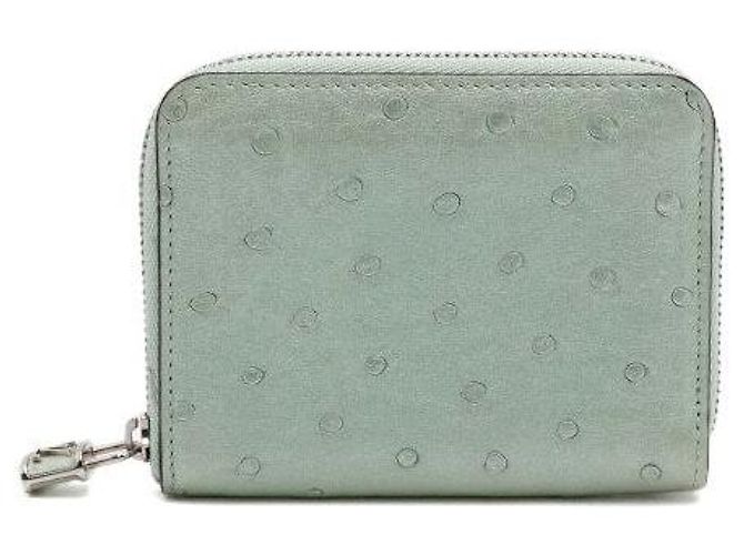 Louis Vuitton Portafoglio con zip in struzzo Unisex Verde - vista 2