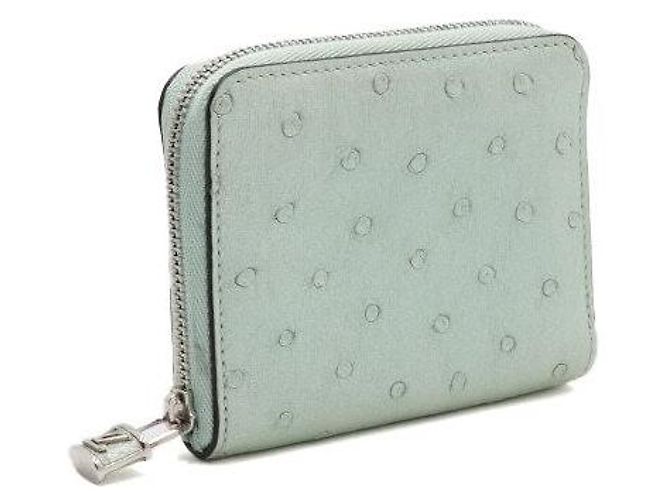 Louis Vuitton Portafoglio con zip in struzzo Unisex Verde - vista 4