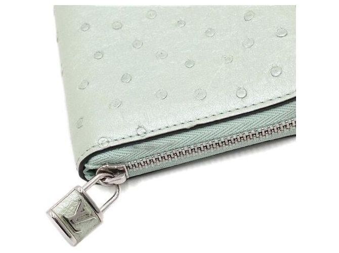Louis Vuitton Portafoglio con zip in struzzo Unisex Verde - vista 7