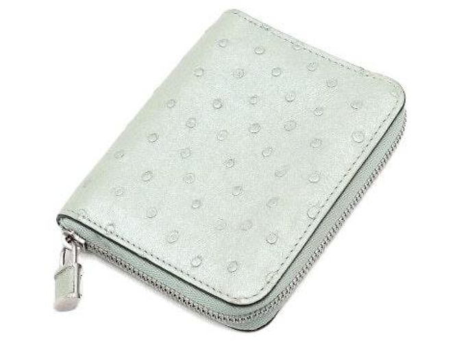 Louis Vuitton Portafoglio con zip in struzzo Unisex Verde - vista 8