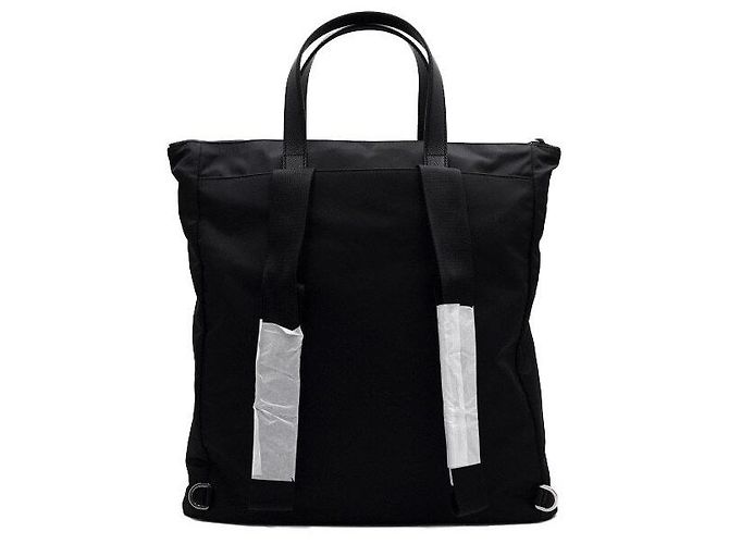 Tote Prada Sac cabas et sac à dos pour homme en nylon noir avec logo triangle de saison - vue 4