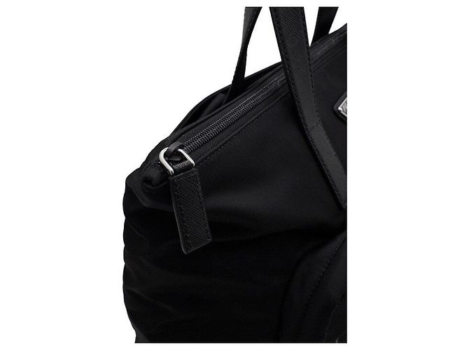 Tote Prada Sac cabas et sac à dos pour homme en nylon noir avec logo triangle de saison - vue 7