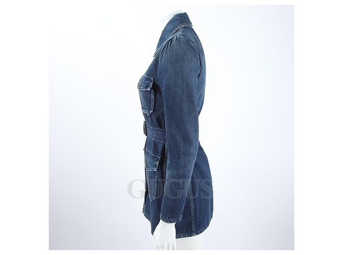 Saint Laurent Vestido vaquero con cinturón - vista 2