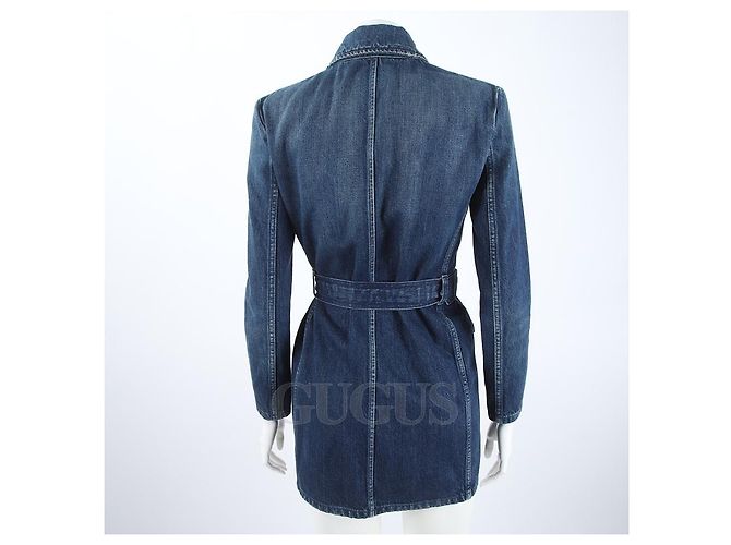 Saint Laurent Vestido vaquero con cinturón - vista 3