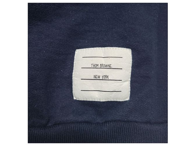 Thom Browne Kids Bar Sweatshirt Navy Blau - vista 4