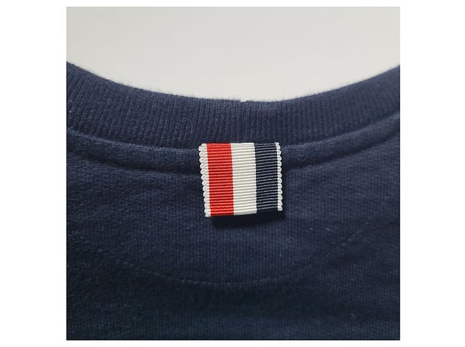 Thom Browne Kids Bar Sweatshirt Navy Blau - vista 5
