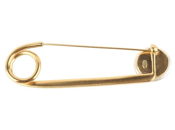 Chanel Spilla Logo CC in Oro e Madreperla Arancione - vista 4
