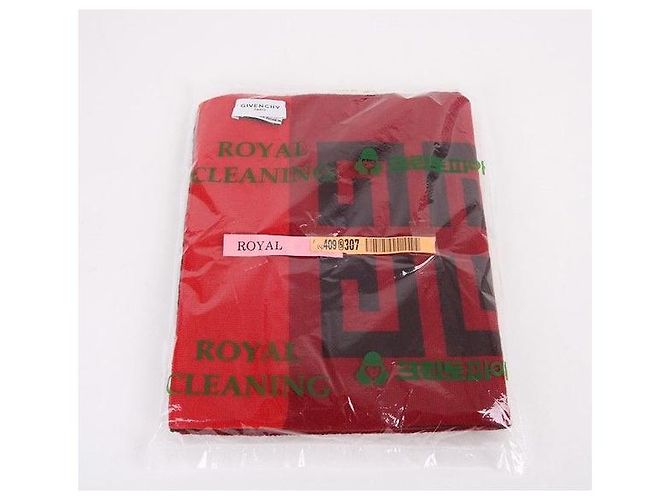 Givenchy Logo Pattern Red Wool Scarf - view 7