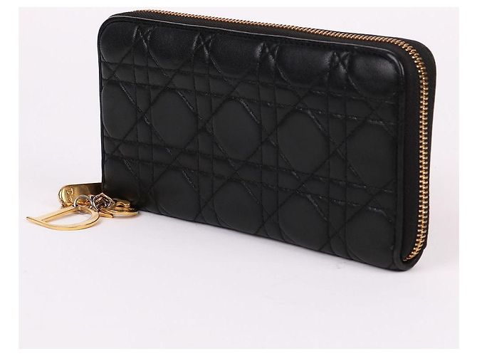 Dior Portafoglio lungo con zip Cannage nero Christian - vista 2