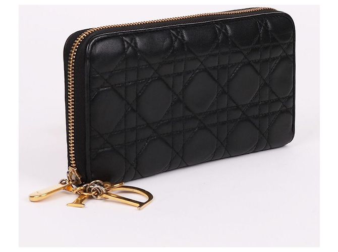 Dior Portafoglio lungo con zip Cannage nero Christian - vista 3