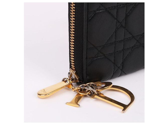 Dior Portafoglio lungo con zip Cannage nero Christian - vista 4