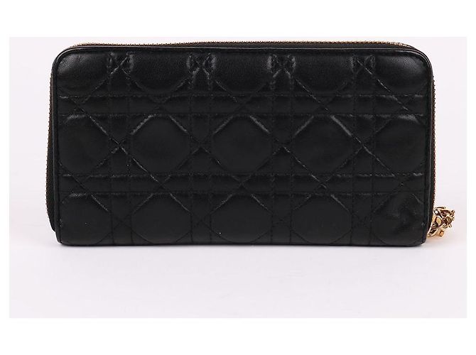 Dior Portafoglio lungo con zip Cannage nero Christian - vista 5