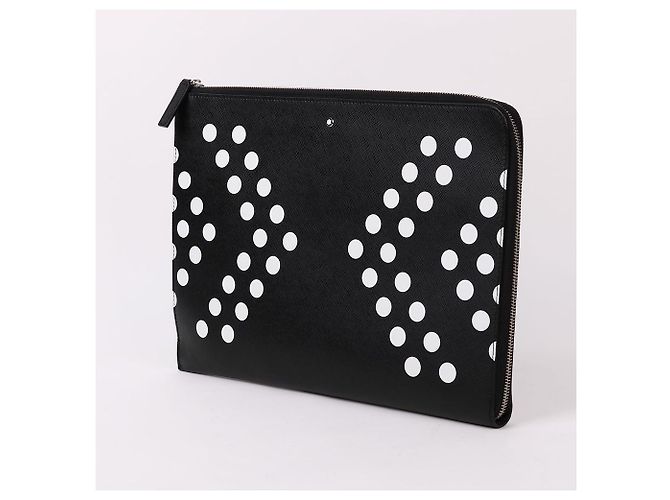 Montblanc Grande clutch portafoglio con zip nera Nero - vista 3