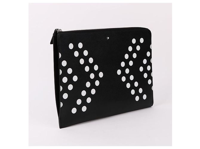 Montblanc Grande clutch portafoglio con zip nera Nero - vista 4