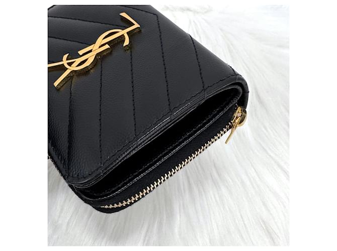Saint Laurent Monogram Compact Wallet Schwarz - Ansicht 10