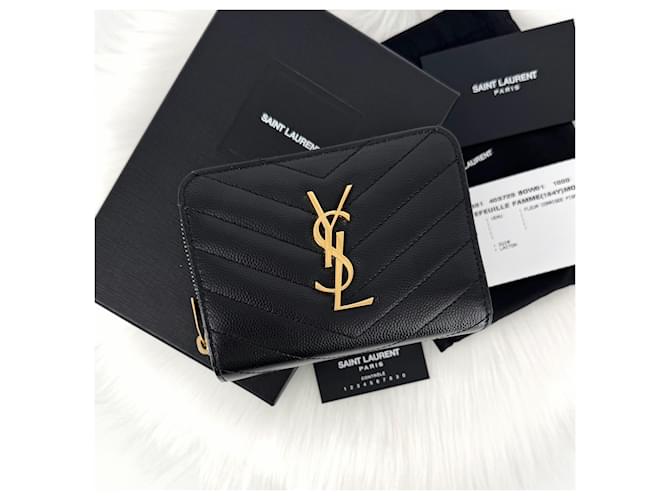 Saint Laurent Monogram Compact Wallet Schwarz - Ansicht 2