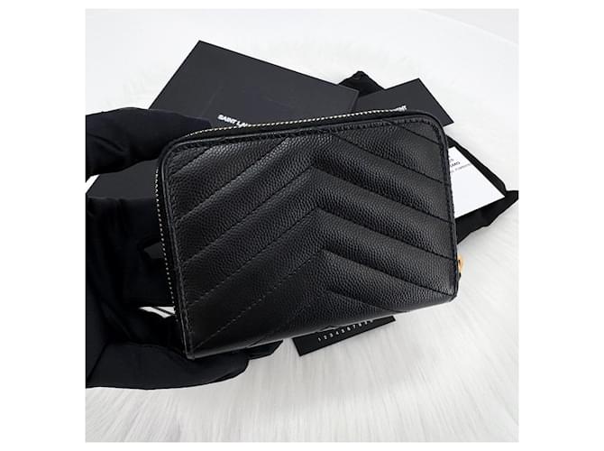 Saint Laurent Monogram Compact Wallet Schwarz - Ansicht 3