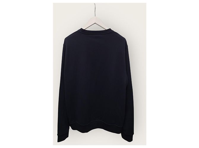 Hermès Pull à col rond brodé Marine Claude Cels Bleu - vue 4
