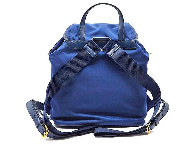 Prada Nylon Two-Pocket Backpack Blue - view 3