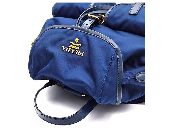 Prada Nylon Two-Pocket Backpack Blue - view 5