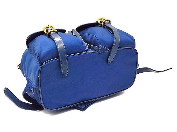 Prada Nylon Two-Pocket Backpack Blue - view 6
