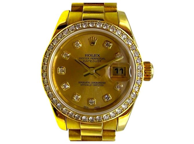 Rolex Datejust Bisel de Diamantes Oro Amarillo Champagne - vista 2