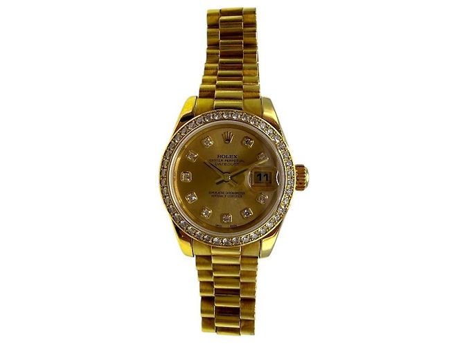 Rolex Datejust Bisel de Diamantes Oro Amarillo Champagne - vista 3
