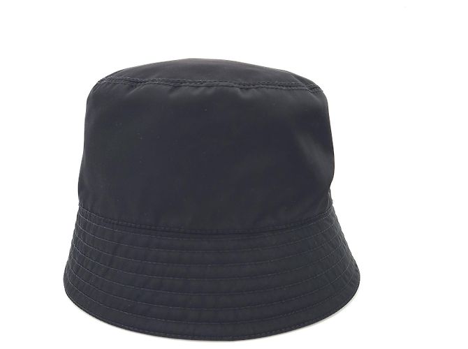 Prada Rina Nylon Bucket Hat mit Dreieckslogo Schwarz - Ansicht 2