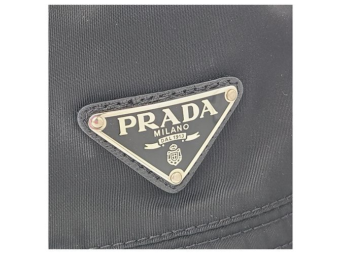 Prada Rina Nylon Bucket Hat mit Dreieckslogo Schwarz - Ansicht 3