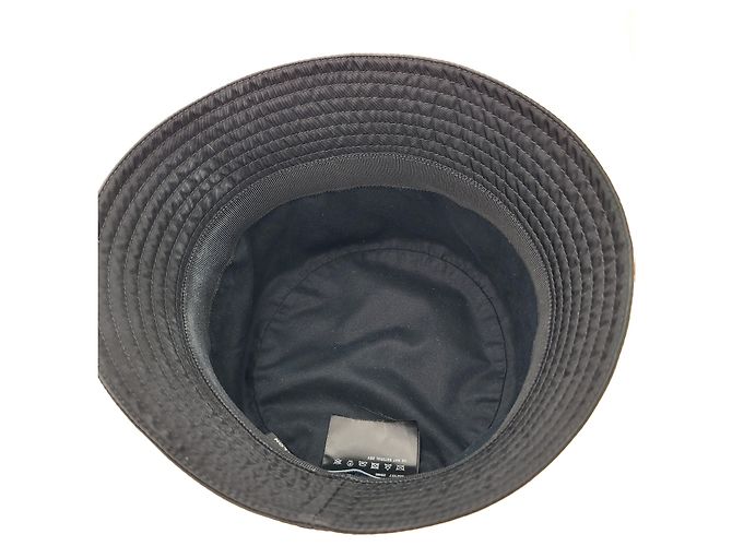 Prada Rina Nylon Bucket Hat mit Dreieckslogo Schwarz - Ansicht 5