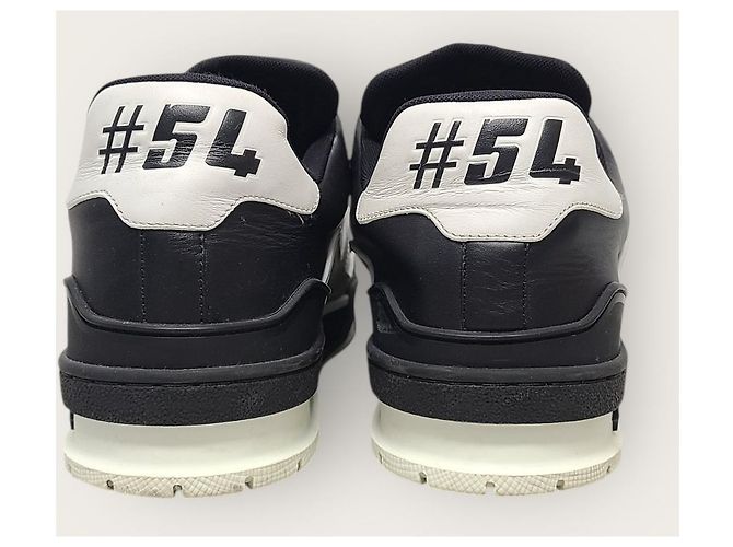 Louis Vuitton Sneakers Trainer in pelle LV Nero e Grigio Marrone - vista 7