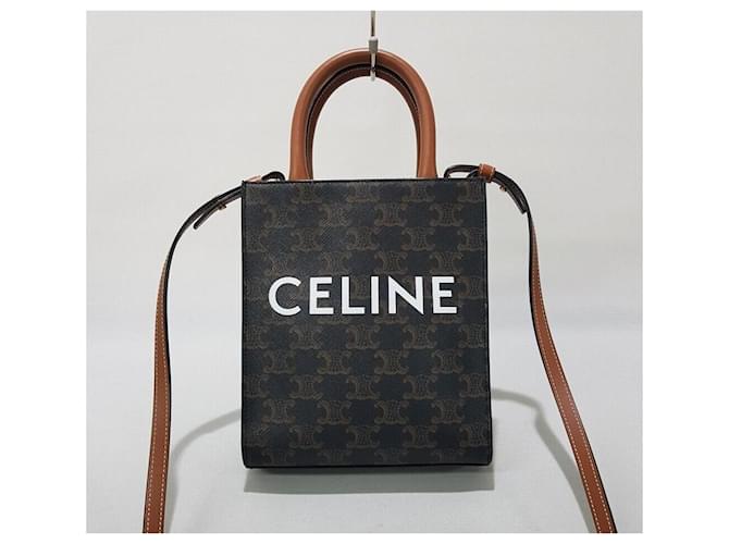 Céline Triomphe Cabas Mini Castaño - vista 2